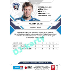 2021/22 Sportzoo TIPSPORT ELH #158 Martin Lang