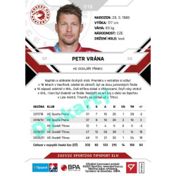 2021/22 Sportzoo TIPSPORT ELH #018 Petr Vrána