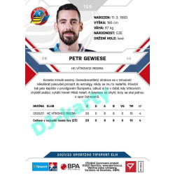 2021/22 Sportzoo TIPSPORT ELH #166 Petr Gewiese