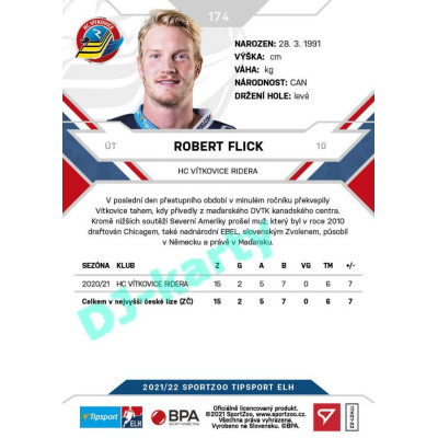 2021/22 Sportzoo TIPSPORT ELH #174 Robert Flick
