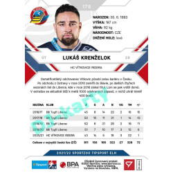 2021/22 Sportzoo TIPSPORT ELH #178 Lukáš Krenželok