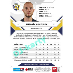 2021/22 Sportzoo TIPSPORT ELH #227 Antonín Honejsek