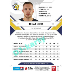 2021/22 Sportzoo TIPSPORT ELH #230 Tomáš Mikúš
