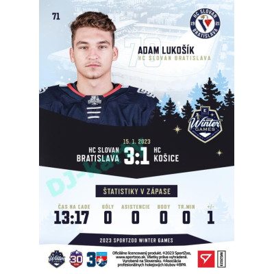 2023 Sportzoo Winter Games #71 Adam Lukošík