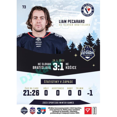 2023 Sportzoo Winter Games #73 Liam Pecararo
