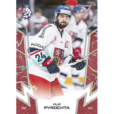 2024 Sportzoo Hokejové ČESKO #22 Filip Pyrochta Red