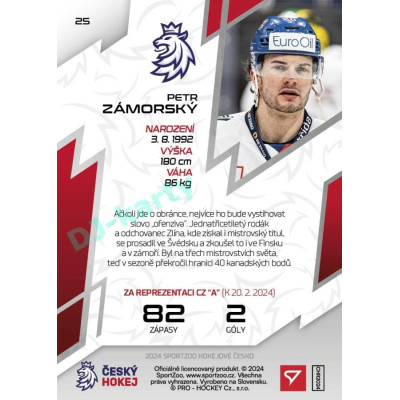 2024 Sportzoo Hokejové ČESKO #25 Petr Zámorský