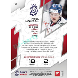 2024 Sportzoo Hokejové ČESKO #41 Pavel Kousal