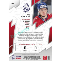 2024 Sportzoo Hokejové ČESKO #49 Jan Ordoš