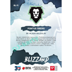 2022/23 Sportzoo ELH 1. série #BL-11 Pontus Aberg Blizzard Limited Red xx/30