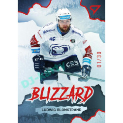 2022/23 Sportzoo ELH 1. série #BL-25 Ludwig Blomstrand Blizzard Limited Red xx/30