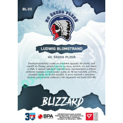 2022/23 Sportzoo ELH 1. série #BL-25 Ludwig Blomstrand Blizzard Limited Red xx/30