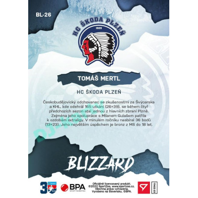 2022/23 Sportzoo ELH 1. série #BL-26 Tomáš Mertl Blizzard