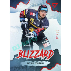 2022/23 Sportzoo ELH 1. série #BL-34 Patrik Zdráhal Blizzard Limited Red xx/30