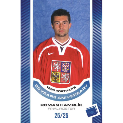 2023 MK reprezentace #P-05 Roman Hamrlík 1998 Portraits - 25 years anniversary BLUE 6/25