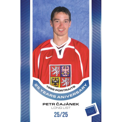2023 MK reprezentace #P-32 Petr Čajánek 1998 Portraits - 25 years anniversary BLUE 3/25