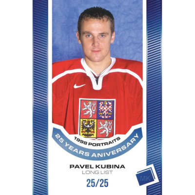 2023 MK reprezentace #P-37 Pavel Kubina 1998 Portraits - 25 years anniversary BLUE 3/25