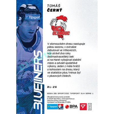 2024/25 Sportzoo ELH 1. serie #BL-26 Tomáš Černý Blueliners