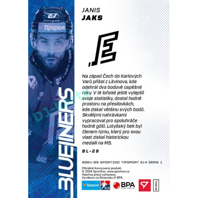2024/25 Sportzoo ELH 1. serie #BL-28 Janis Jaks Blueliners