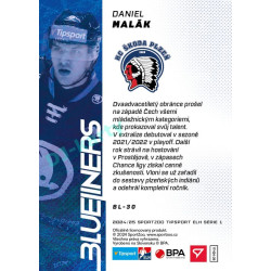 2024/25 Sportzoo ELH 1. serie #BL-30 Daniel Malák Blueliners