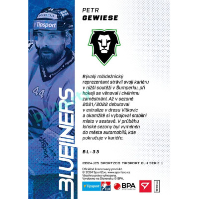 2024/25 Sportzoo ELH 1. serie #BL-33 Petr Gewiese Blueliners