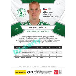 2021/22 Sportzoo Fortuna Liga Daniel Köstl #32