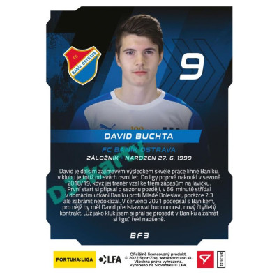 2021/22 Sportzoo Fortuna Liga 2. série #BF3 David Buchta BRIGHT FUTURE