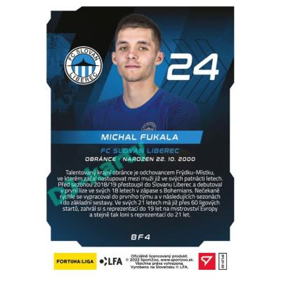 2021/22 Sportzoo Fortuna Liga 2. série #BF4 Michal Fukala BRIGHT FUTURE