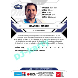 2021/22 Sportzoo TIPSPORT ELH 2. série #316 Brandon Magee