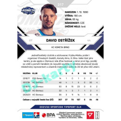 2021/22 Sportzoo TIPSPORT ELH 2. série #317 David Ostřížek