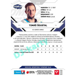 2021/22 Sportzoo TIPSPORT ELH 2. série #318 Tomáš Šoustal