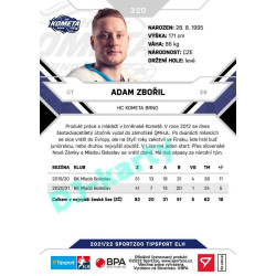 2021/22 Sportzoo TIPSPORT ELH 2. série #320 Adam Zbořil