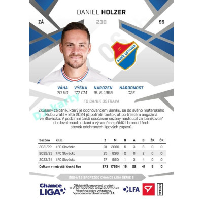 2024/25 Sportzoo Chance Liga 2. série #238 Daniel Holzer