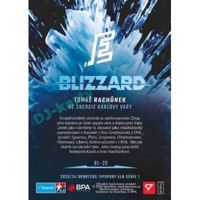 2023/24 Sportzoo ELH 1. série #BL-26 Tomáš Rachůnek Blizzard