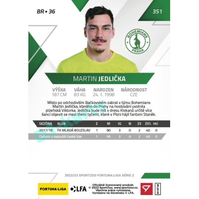 2022/23 Sportzoo Fortuna Liga 2. série #351 Martin Jedlička