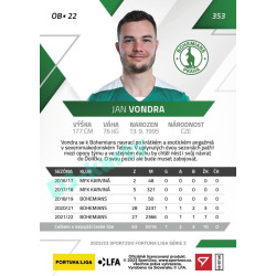 2022/23 Sportzoo Fortuna Liga 2. série #353 Jan Vondra