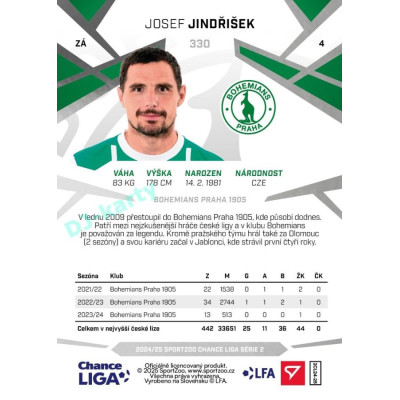2024/25 Sportzoo Chance Liga 2. série #330 Josef Jindřišek