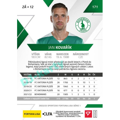 2022/23 Sportzoo Fortuna Liga 1. série #171 Jan Kovařík