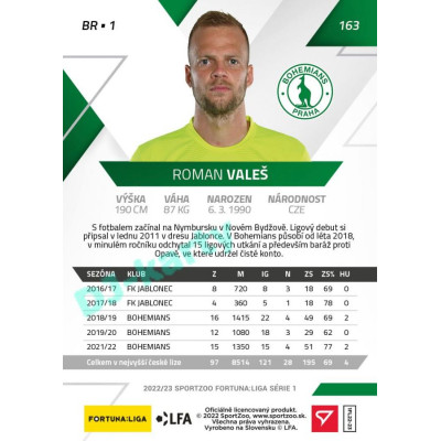 2022/23 Sportzoo Fortuna Liga 1. série #163 Roman Valeš