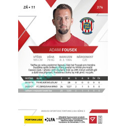 2022/23 Sportzoo Fortuna Liga 2. série #374 Adam Fousek