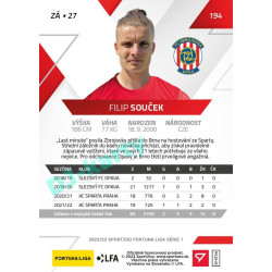 2022/23 Sportzoo Fortuna Liga 1. série #194 Filip Souček