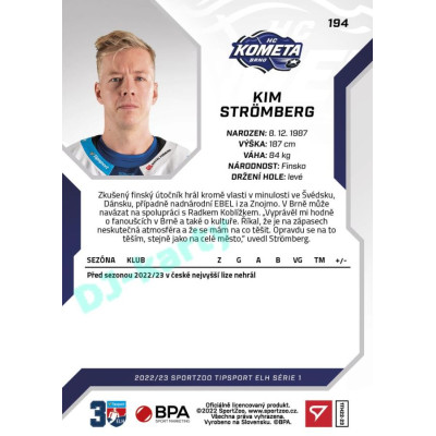 2022/23 Sportzoo ELH 1. série #194 Kim Strömberg