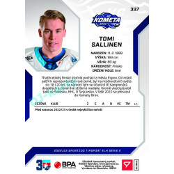 2022/23 Sportzoo ELH 2. série #337 Tomi Sallinen