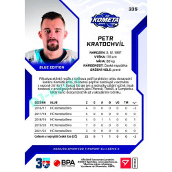 2022/23 Sportzoo ELH 2. série #335 Petr Kratochvíl Blue xx/99