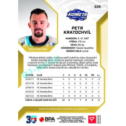 2022/23 Sportzoo ELH 2. série #335 Petr Kratochvíl Gold xx/19