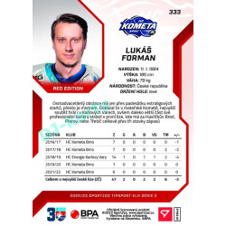 2022/23 Sportzoo ELH 2. série #333 Lukáš Forman Red xx/49