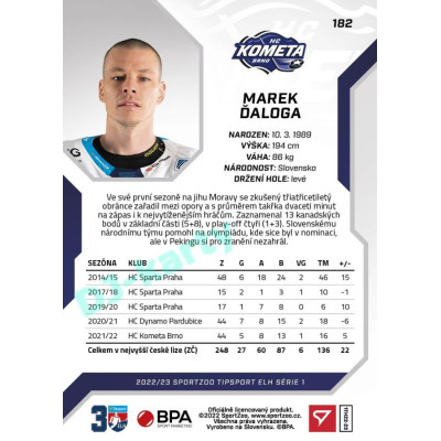 2022/23 Sportzoo ELH 1. série #182 Marek Ďaloga