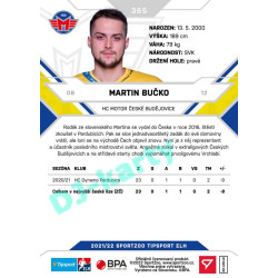2021/22 Sportzoo TIPSPORT ELH 2. série #365 Martin Bučko