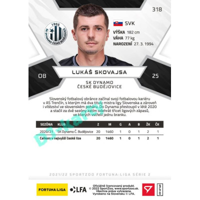 2021/22 Sportzoo Fortuna Liga 2. série #318 Lukáš Skovajsa