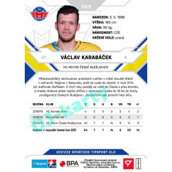 2021/22 Sportzoo TIPSPORT ELH 2. série #369 Václav Karabáček